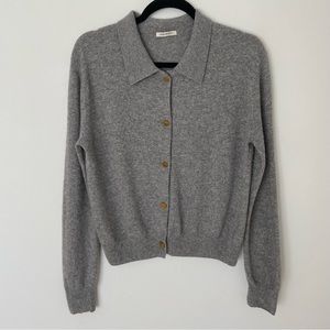 Gray Button-Up Women's Cardigan